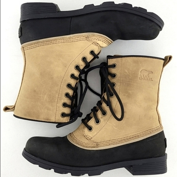 Sorel Emelie 1964 Women's Waterproof Cold  Weather Block Heel Tan Boots Size 7 - Picture 2 of 15